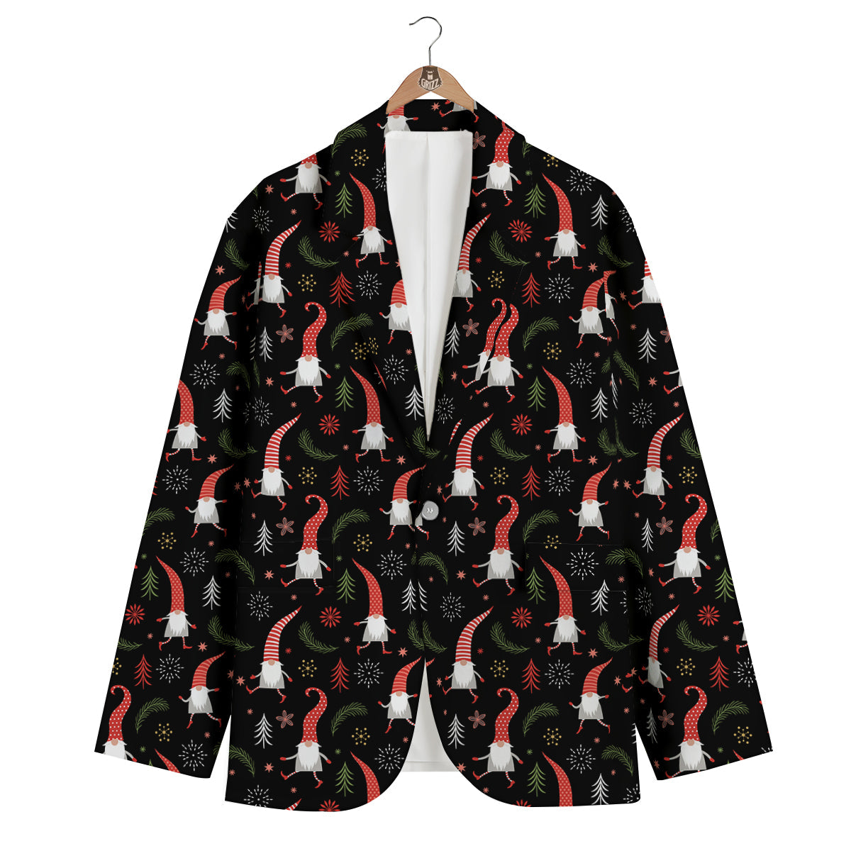 Little Santa Eft Print Pattern Men's Blazer-grizzshop