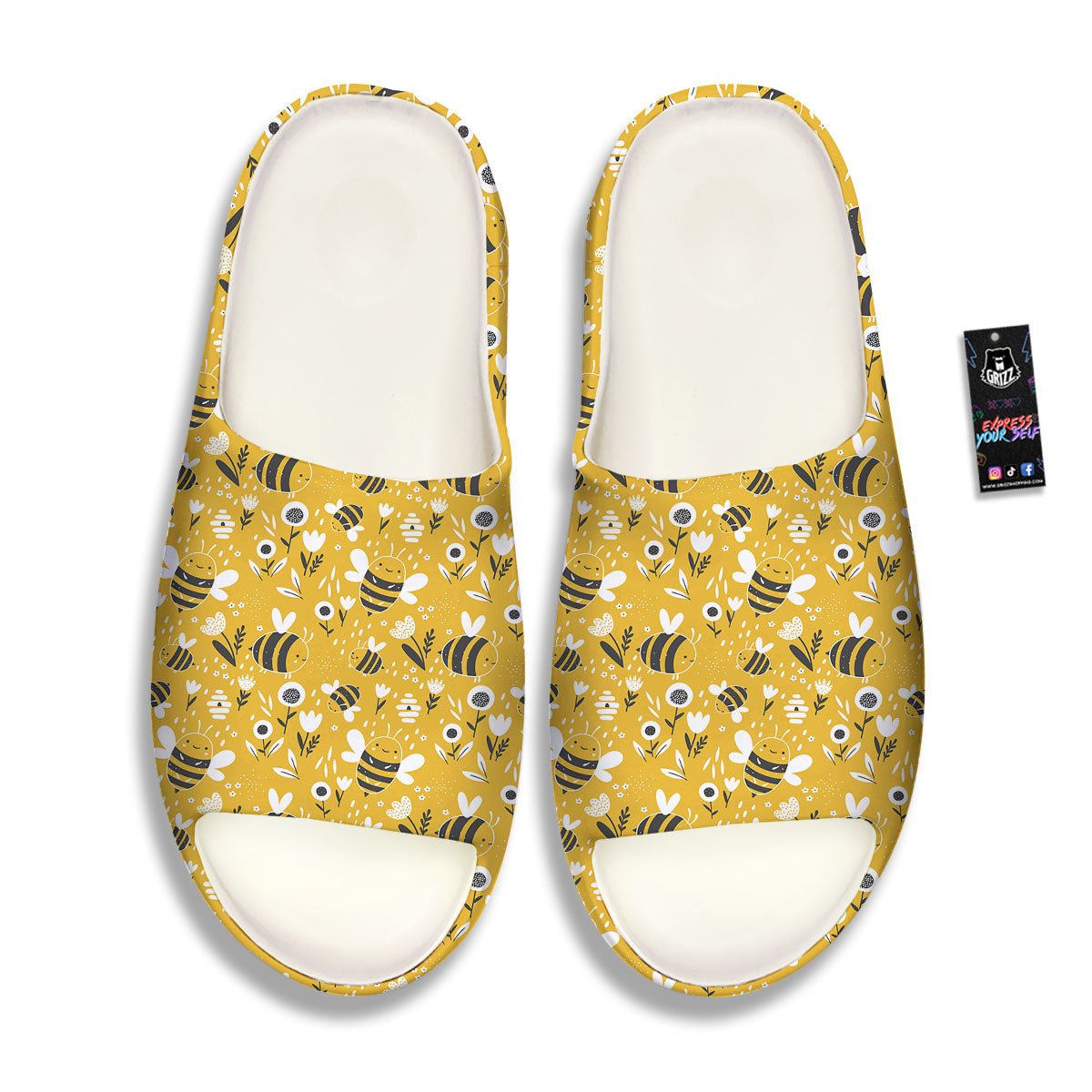 Little Bee Print Pattern Sandals-grizzshop