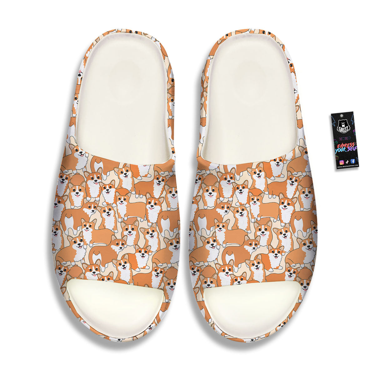 Little Corgi Print Pattern Sandals-grizzshop