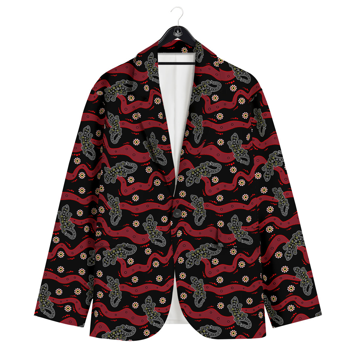 Lizard Aboriginal Print Pattern Men's Sport Coat-grizzshop
