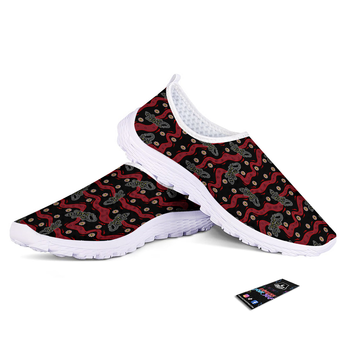 Lizard Aboriginal Print Pattern Nurse Shoes-grizzshop