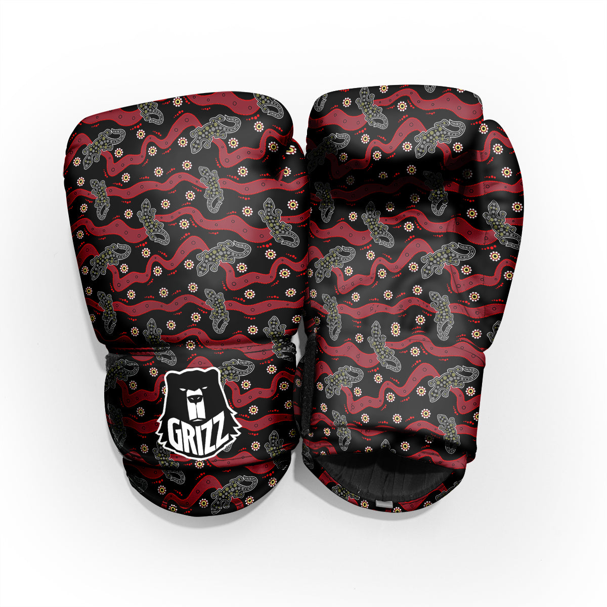 Lizard Aboriginal Print Pattern Pro Boxing Glove