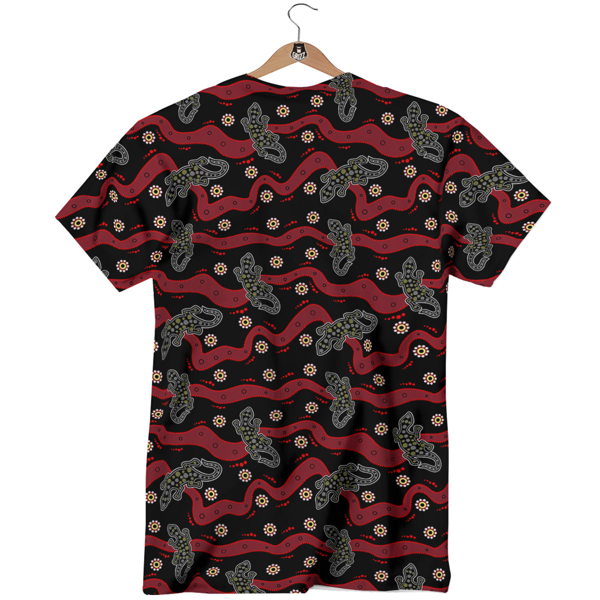 Lizard Aboriginal Print Pattern T-Shirt-grizzshop