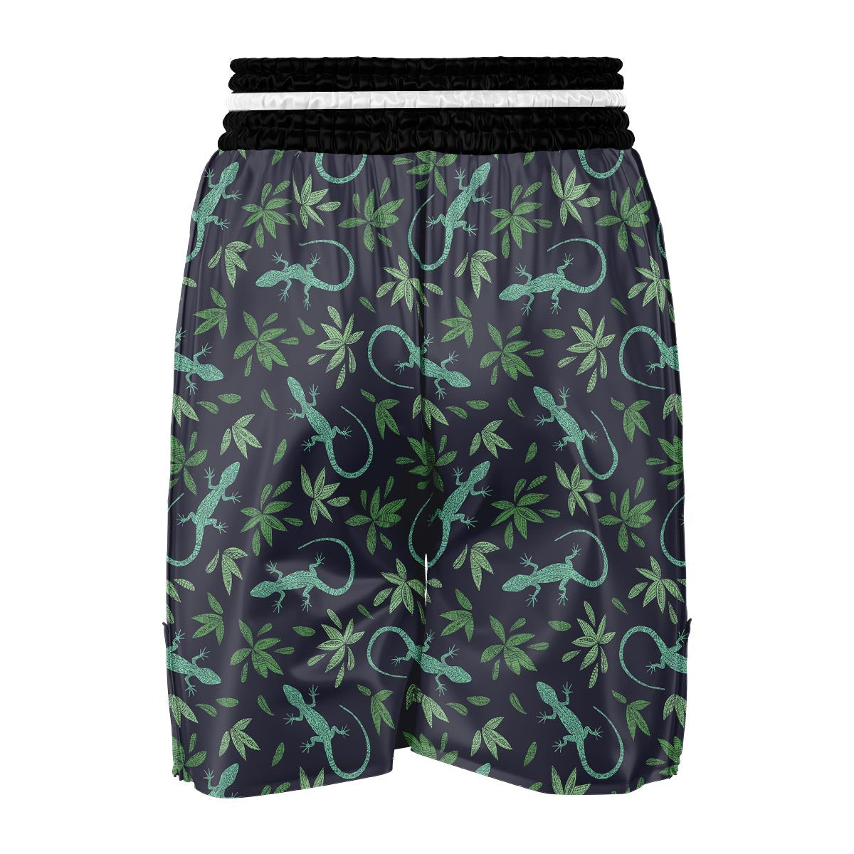 Lizard Leaf Pattern Print Boxing Shorts-grizzshop