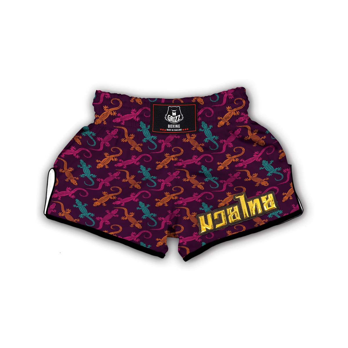 Lizard Pattern Print Muay Thai Boxing Shorts-grizzshop