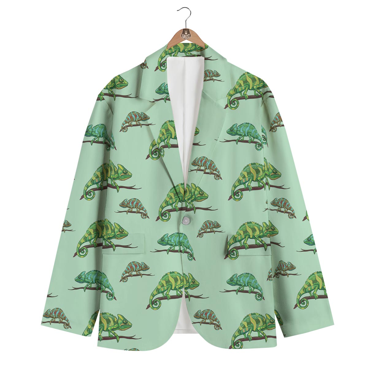 Lizard Print Pattern Men's Blazer-grizzshop