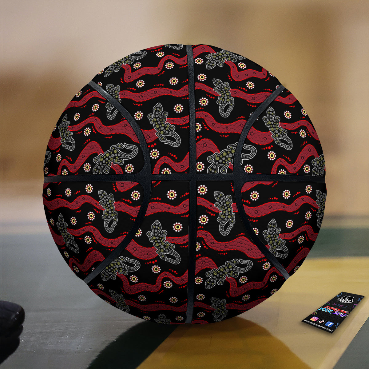 Lizard Aboriginal Print Pattern Basketball
