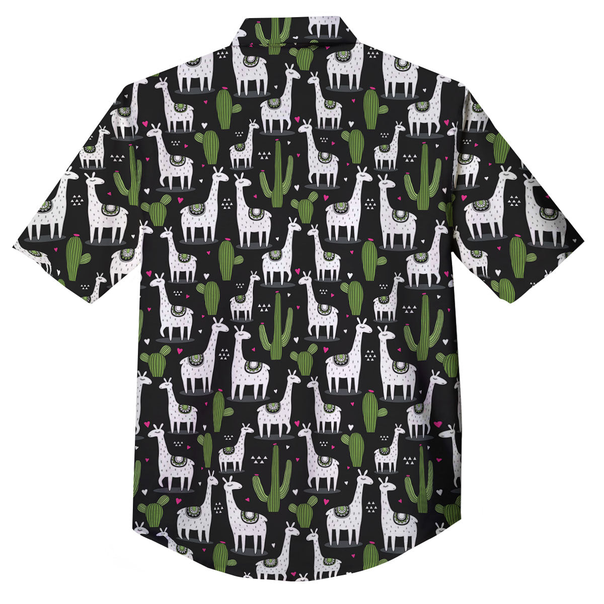 Llama And Cactus Print Pattern Button Up Shirt-grizzshop