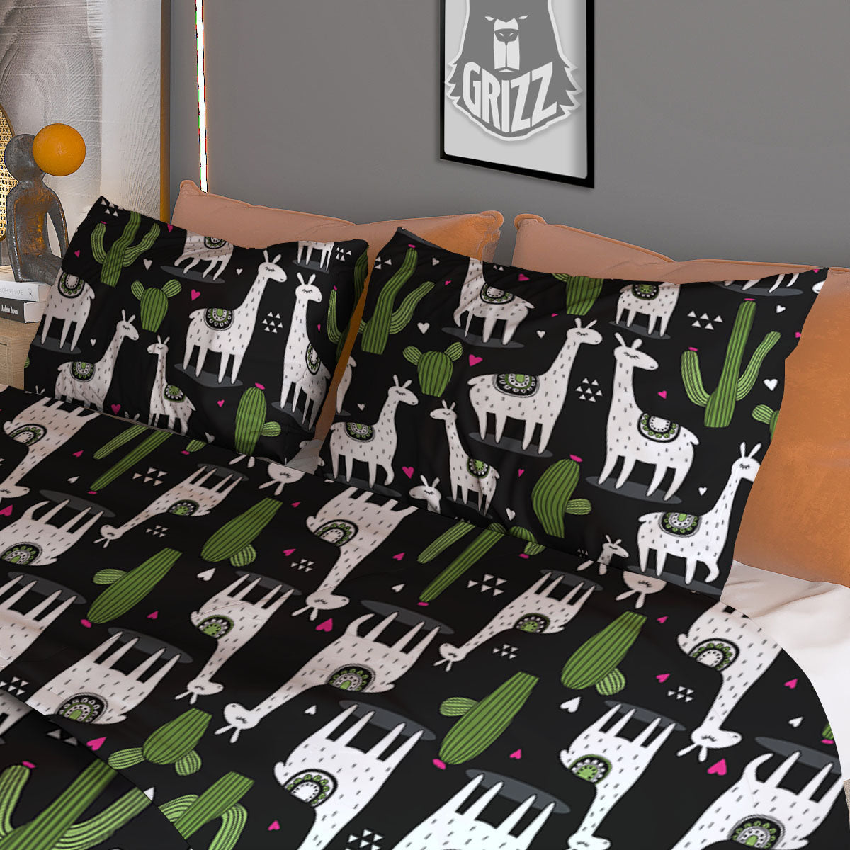 Kaleidoscope Lights Gold Print Duvet Cover Bedding Set