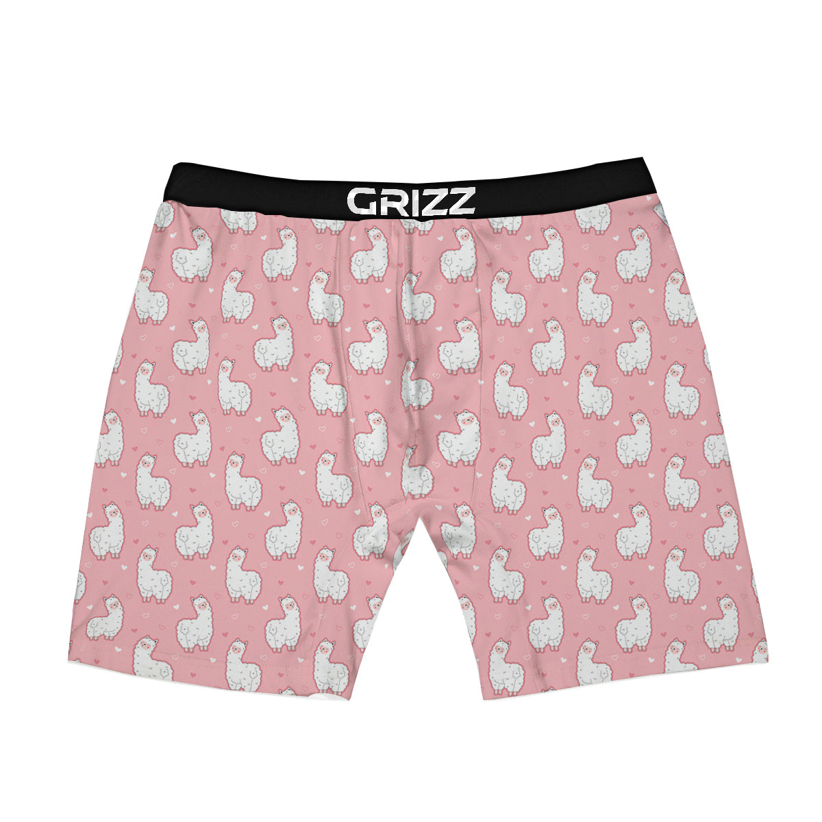 Llama Cute Pink Print Pattern Boxer Briefs-grizzshop