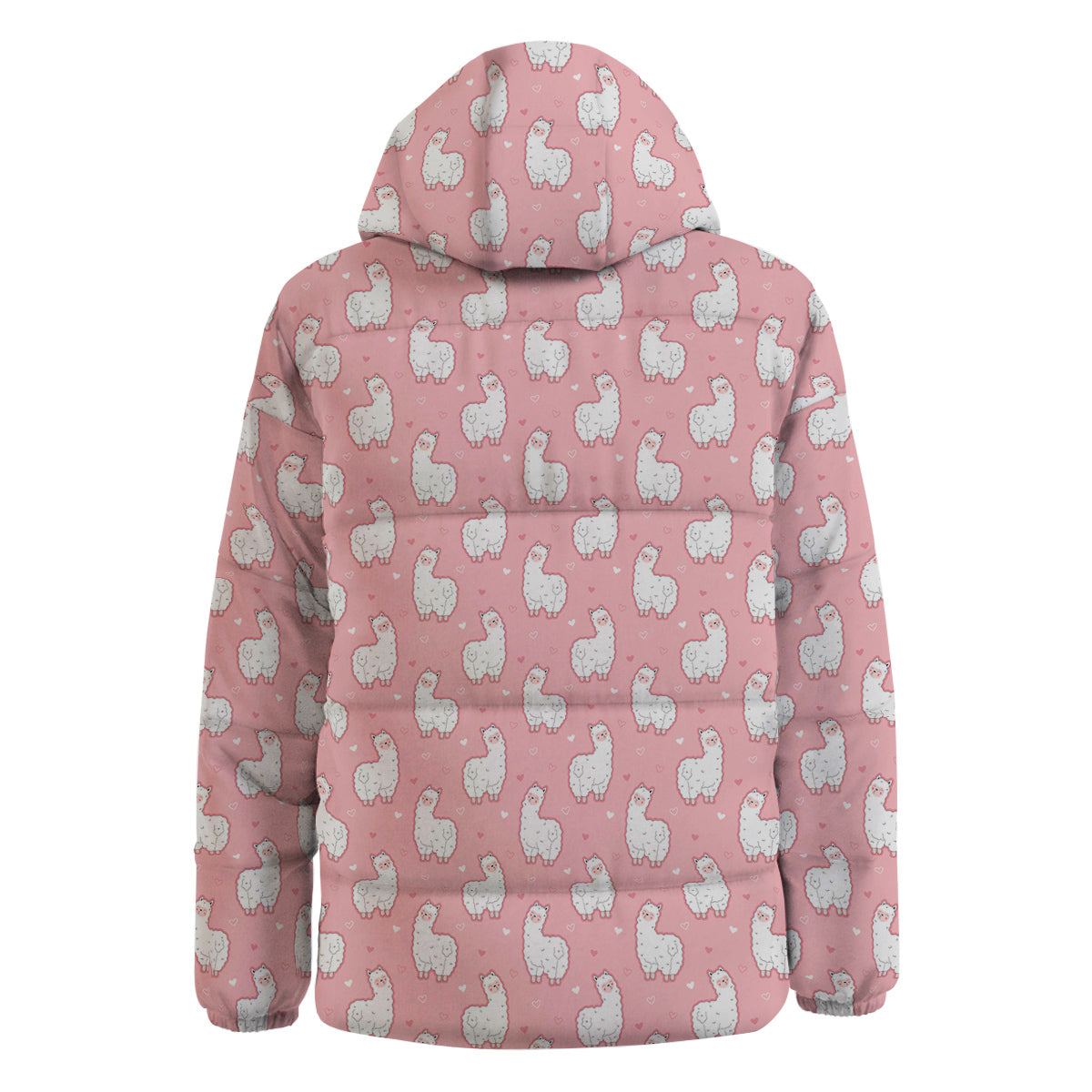 Llama Cute Pink Print Pattern Down Jacket-grizzshop
