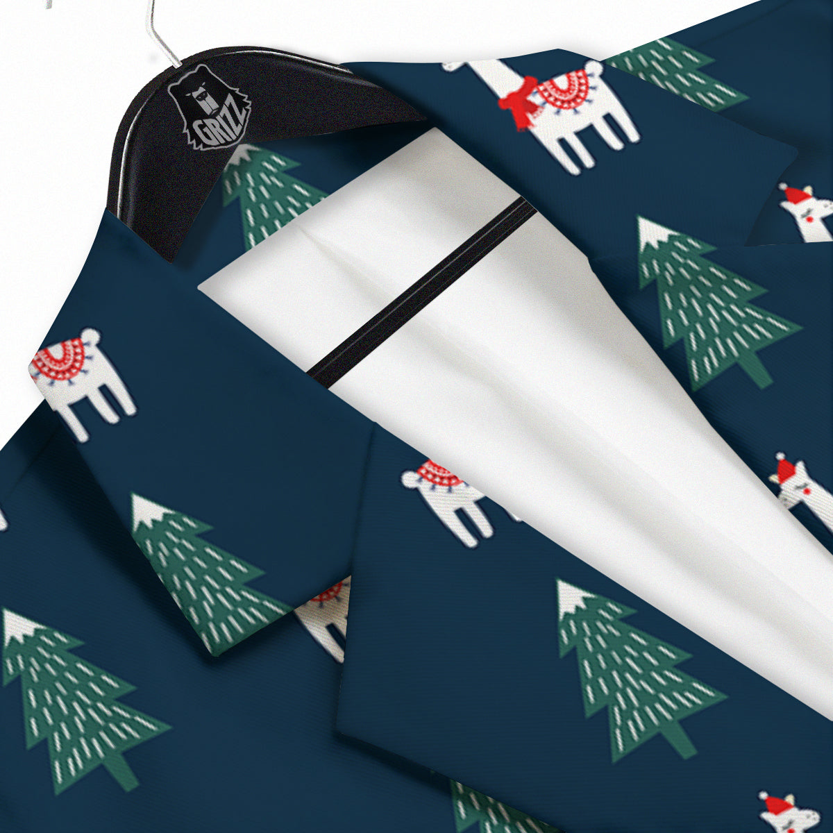 Llama Xmas Print Pattern Men's Sport Coat-grizzshop