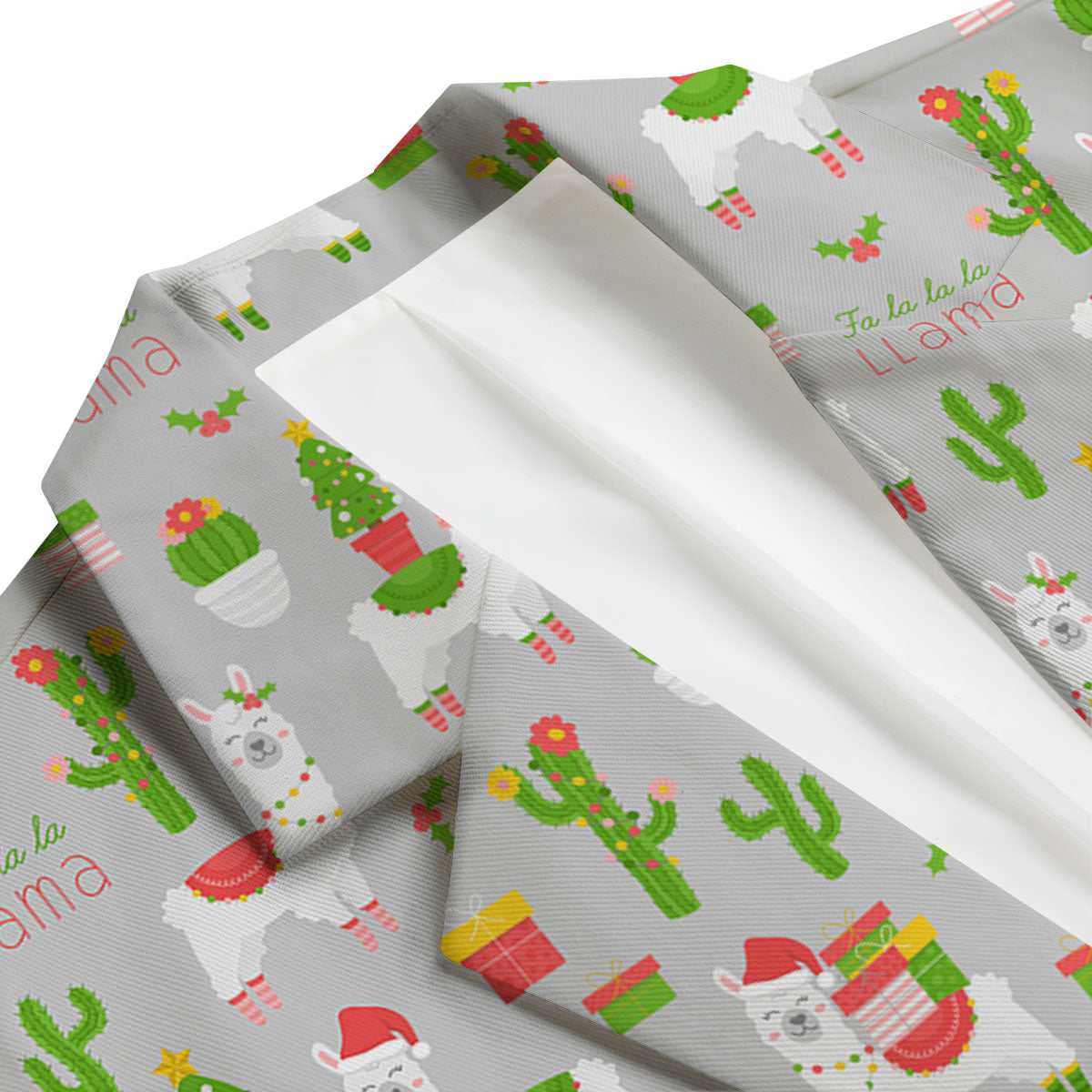 Llama Xmas Santa Claus Print Pattern Men's Blazer-grizzshop