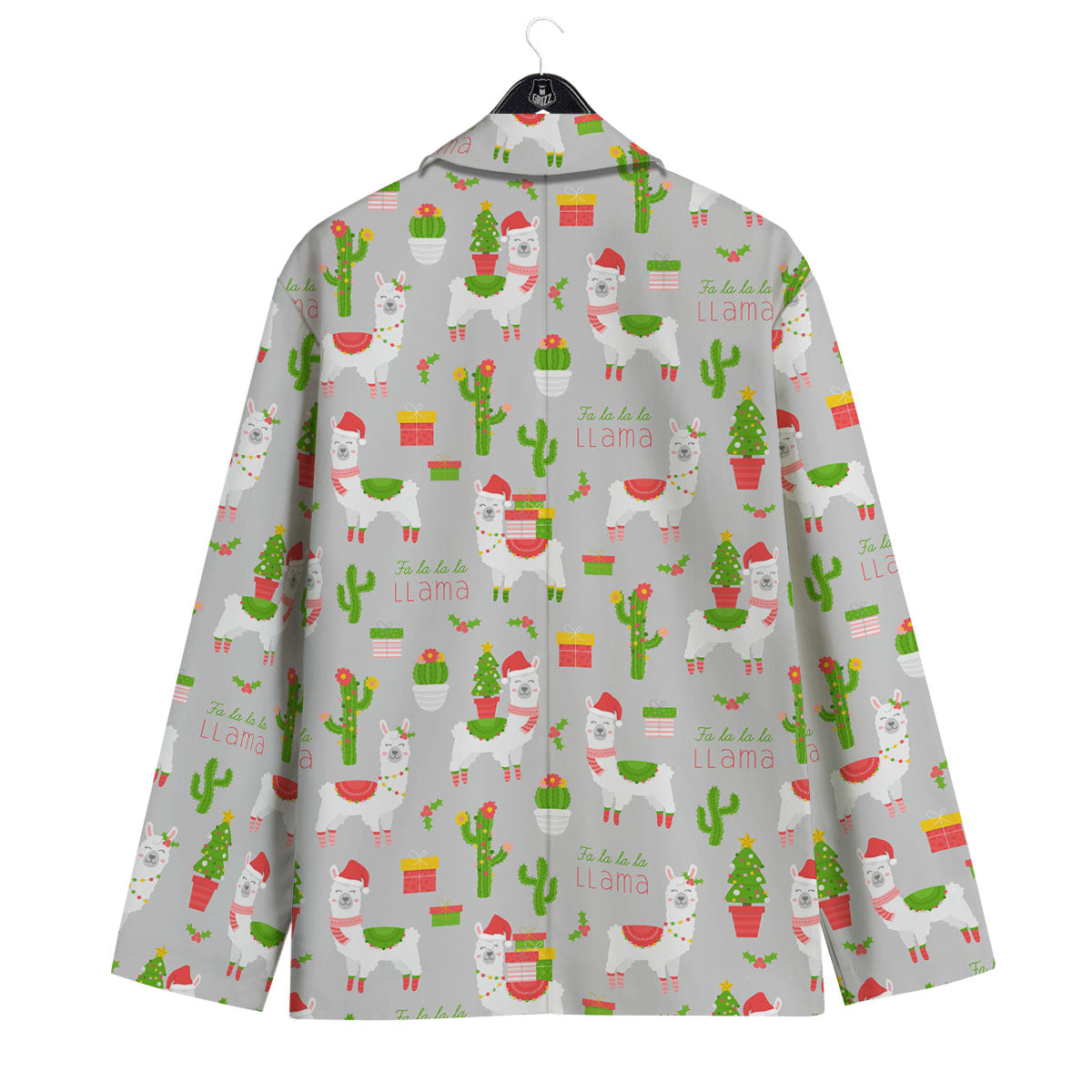 Llama Xmas Santa Claus Print Pattern Men's Sport Coat-grizzshop