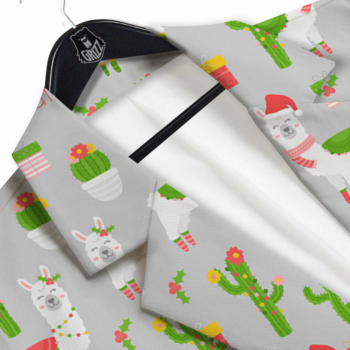 Llama Xmas Santa Claus Print Pattern Men's Sport Coat-grizzshop
