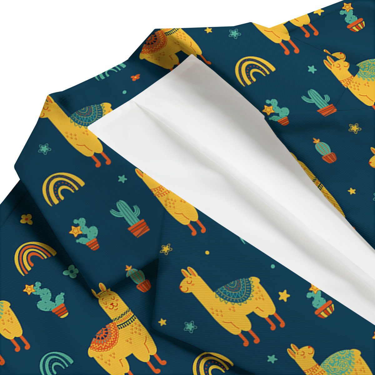 Llama Yellow Print Pattern Men's Blazer-grizzshop