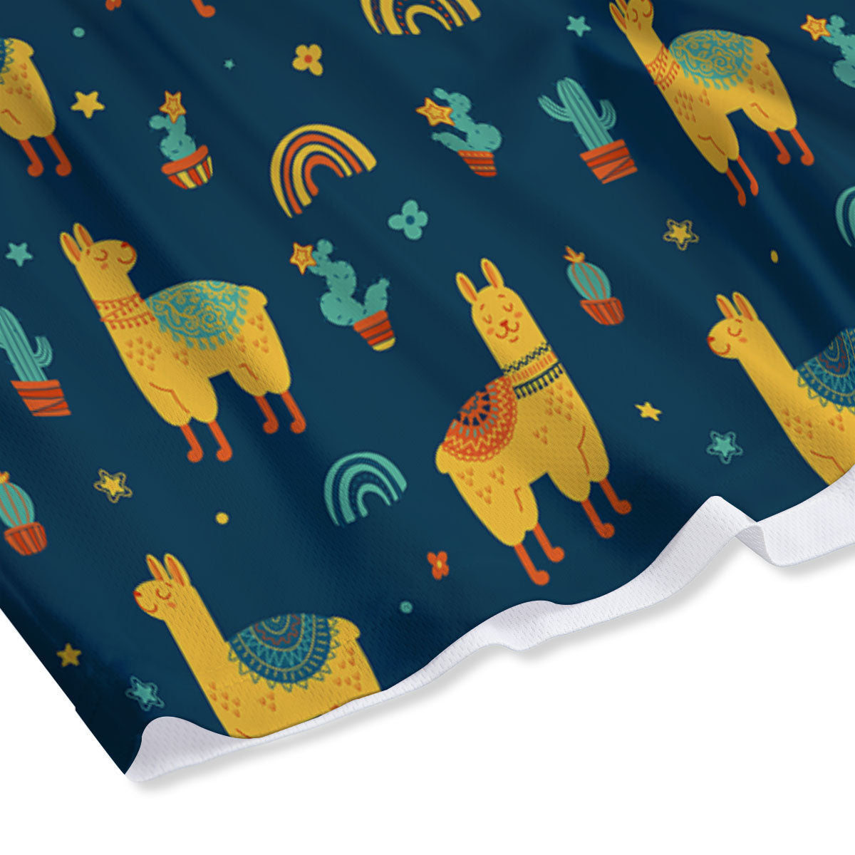 Llama Yellow Print Pattern Mesh Shorts-grizzshop