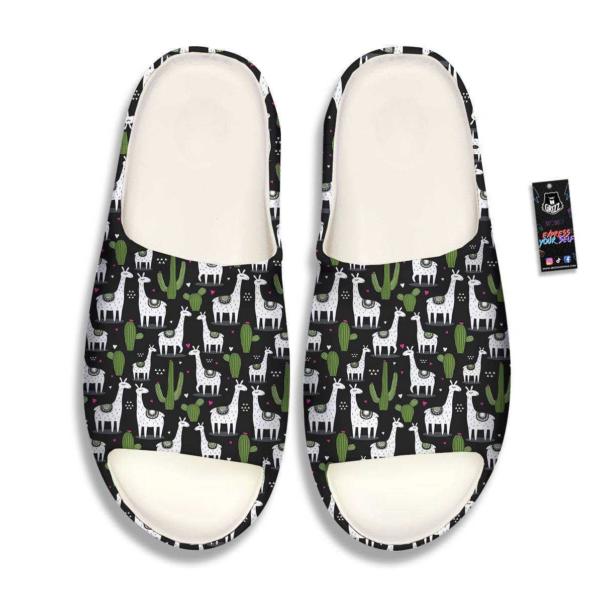Llama And Cactus Print Pattern Sandals-grizzshop