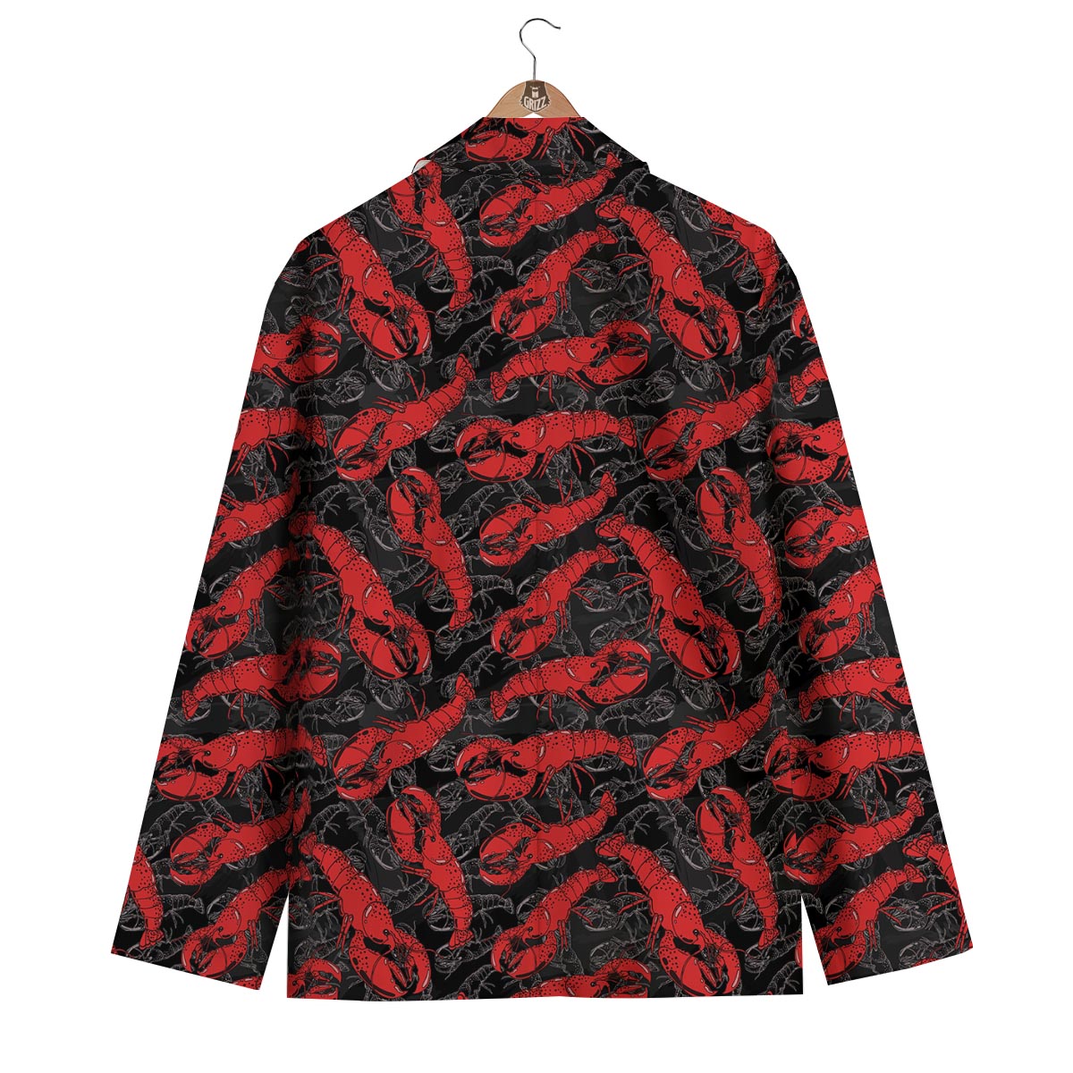 Lobster Black Pattern Print Men's Blazer-grizzshop