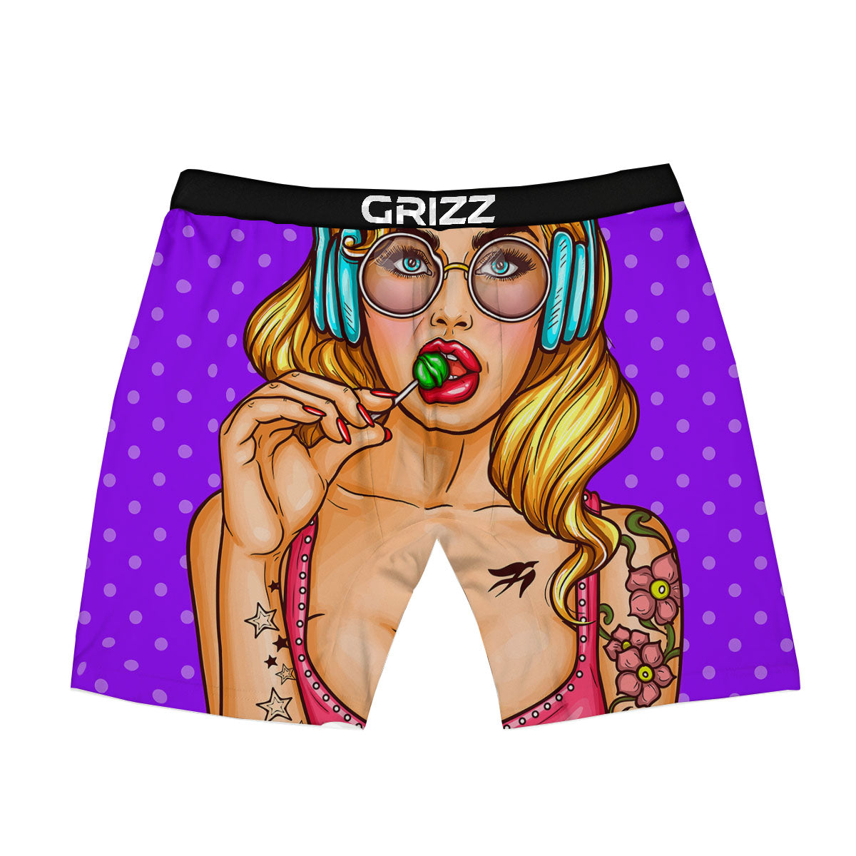 Lollipop And Punk Girl Print Boxer Briefs-grizzshop
