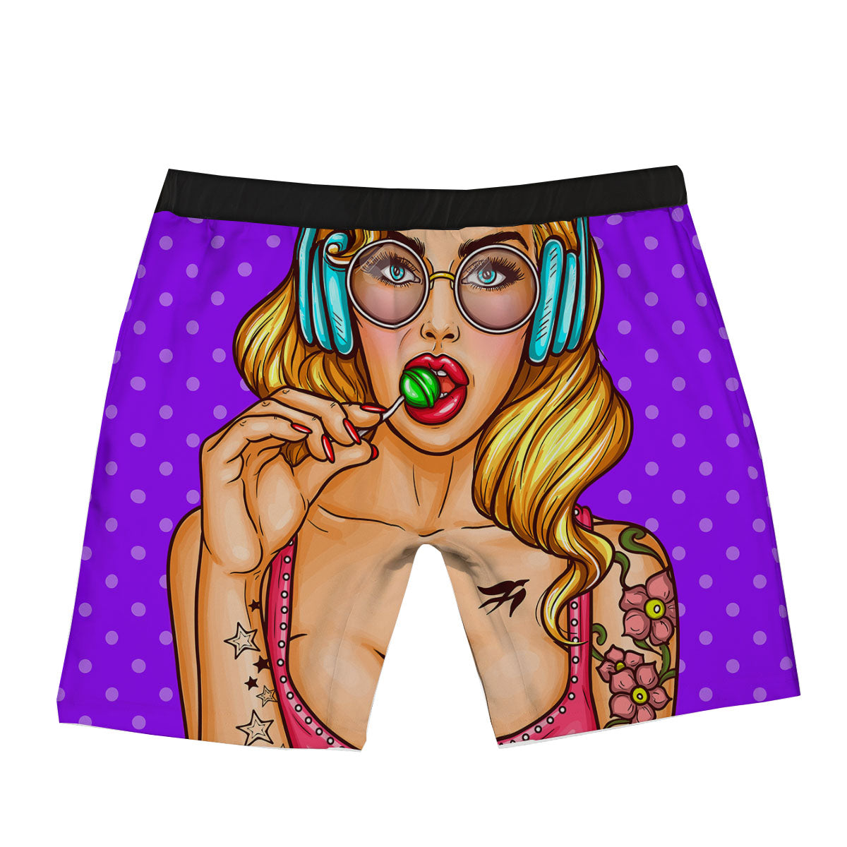 Lollipop And Punk Girl Print Boxer Briefs-grizzshop