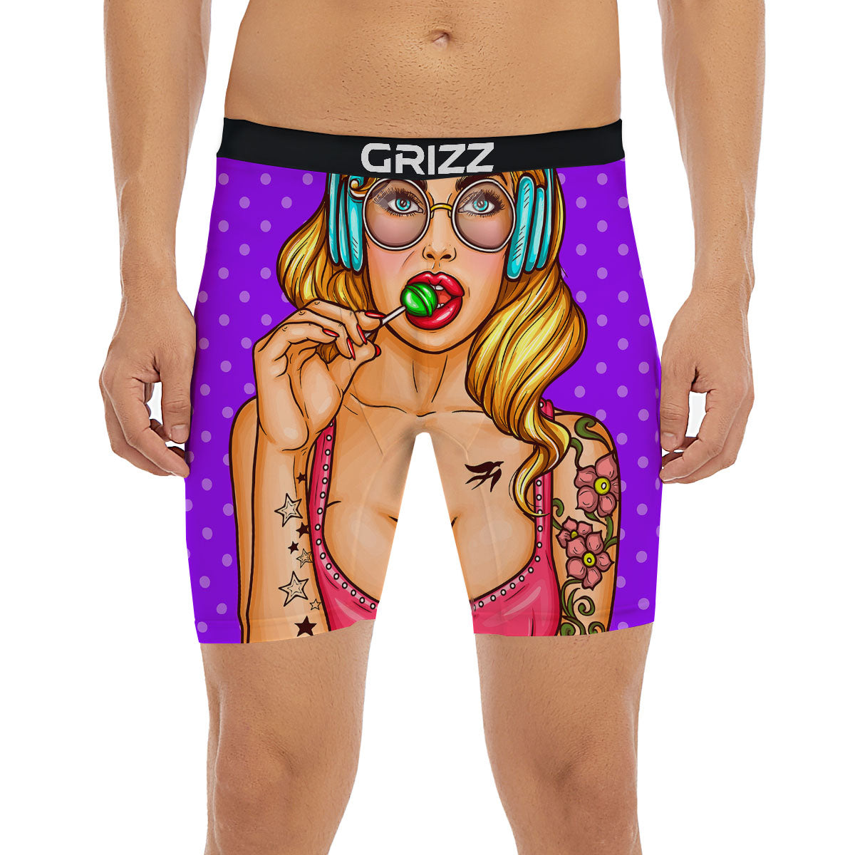 Lollipop And Punk Girl Print Boxer Briefs-grizzshop