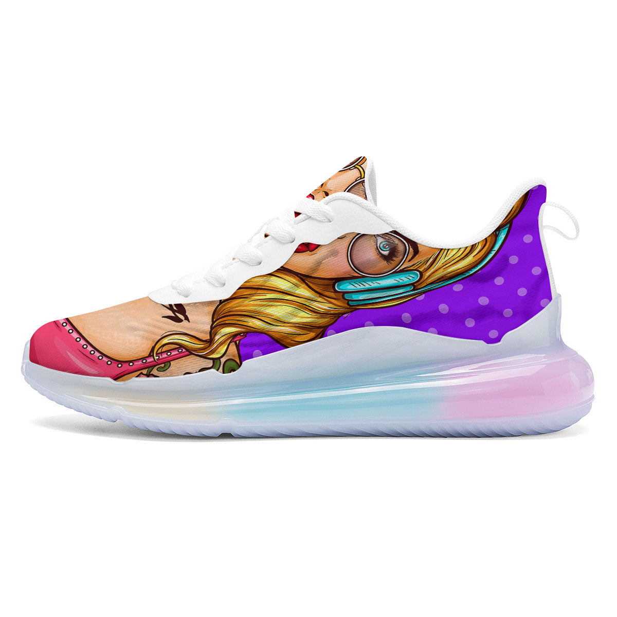 Lollipop And Punk Girl Print Running Sneakers-grizzshop