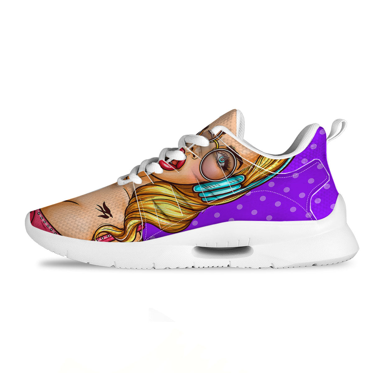 Lollipop And Punk Girl Print Tennis Shoes-grizzshop