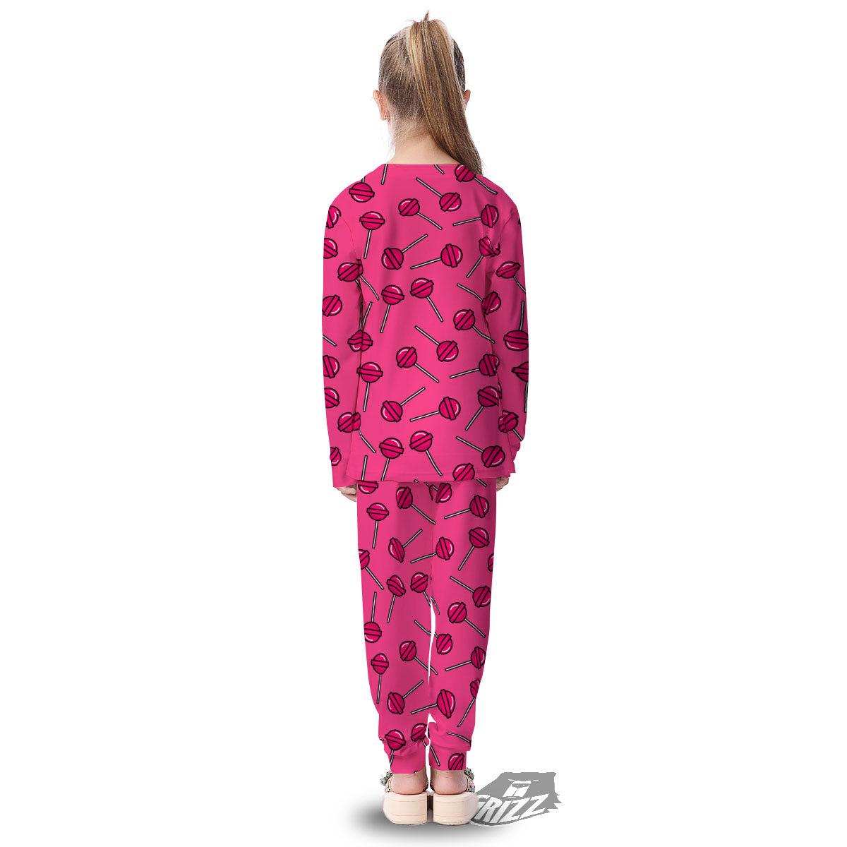 Lollipop Candy Pink Print Pattern Kid's Pajamas-grizzshop