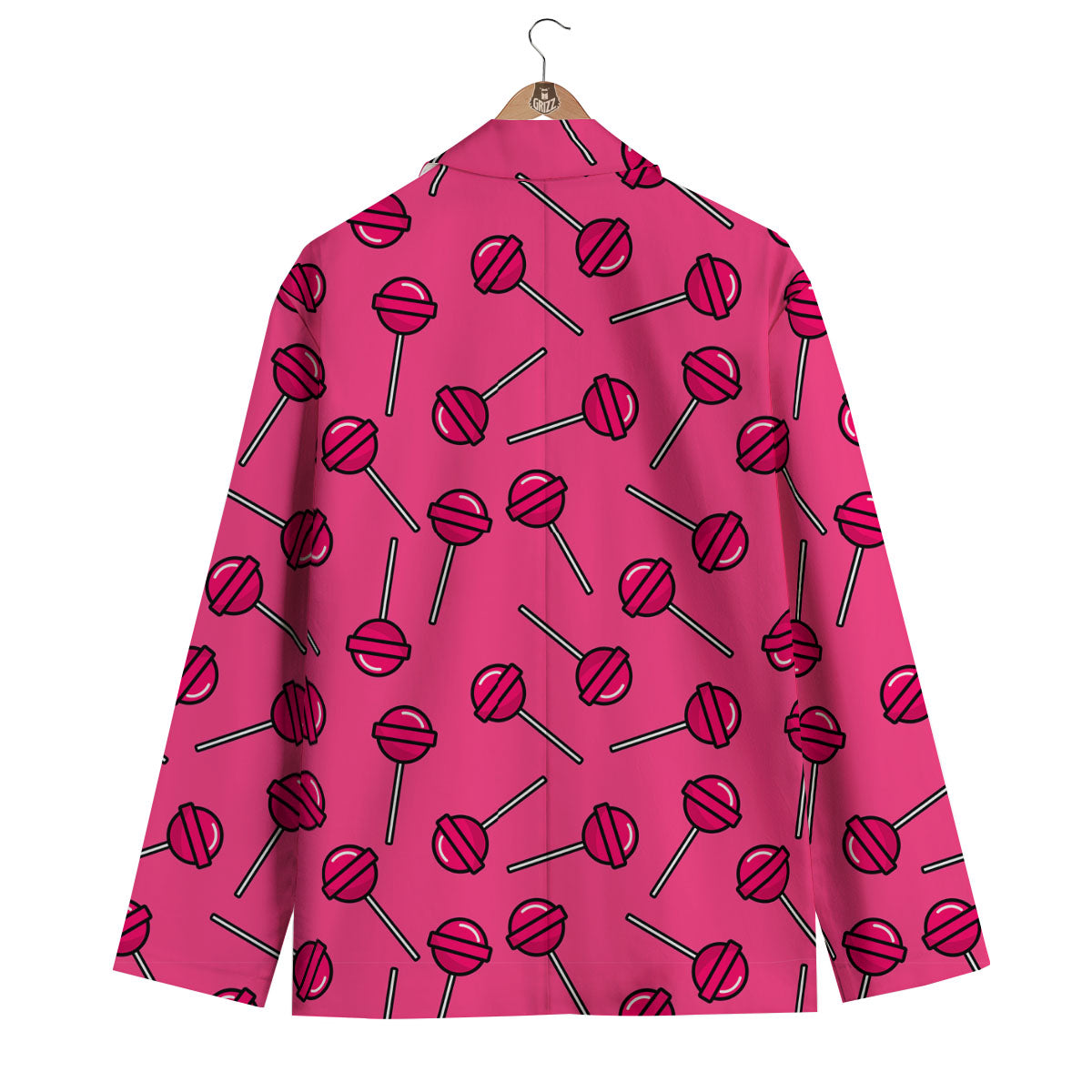 Lollipop Candy Pink Print Pattern Men's Blazer-grizzshop