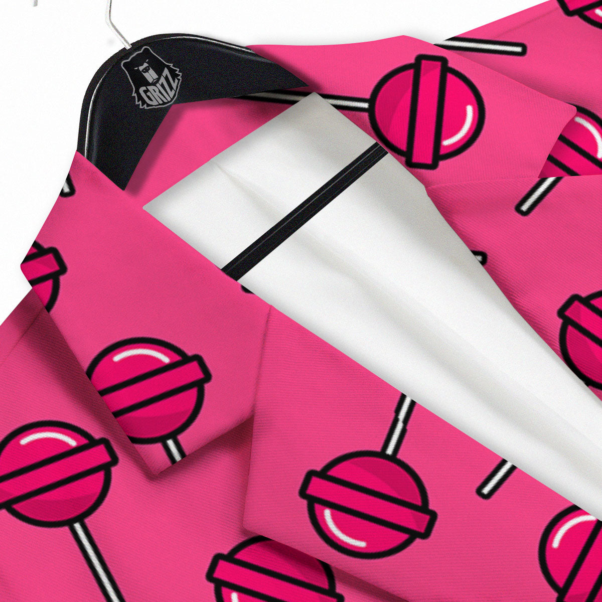 Lollipop Candy Pink Print Pattern Men's Sport Coat-grizzshop