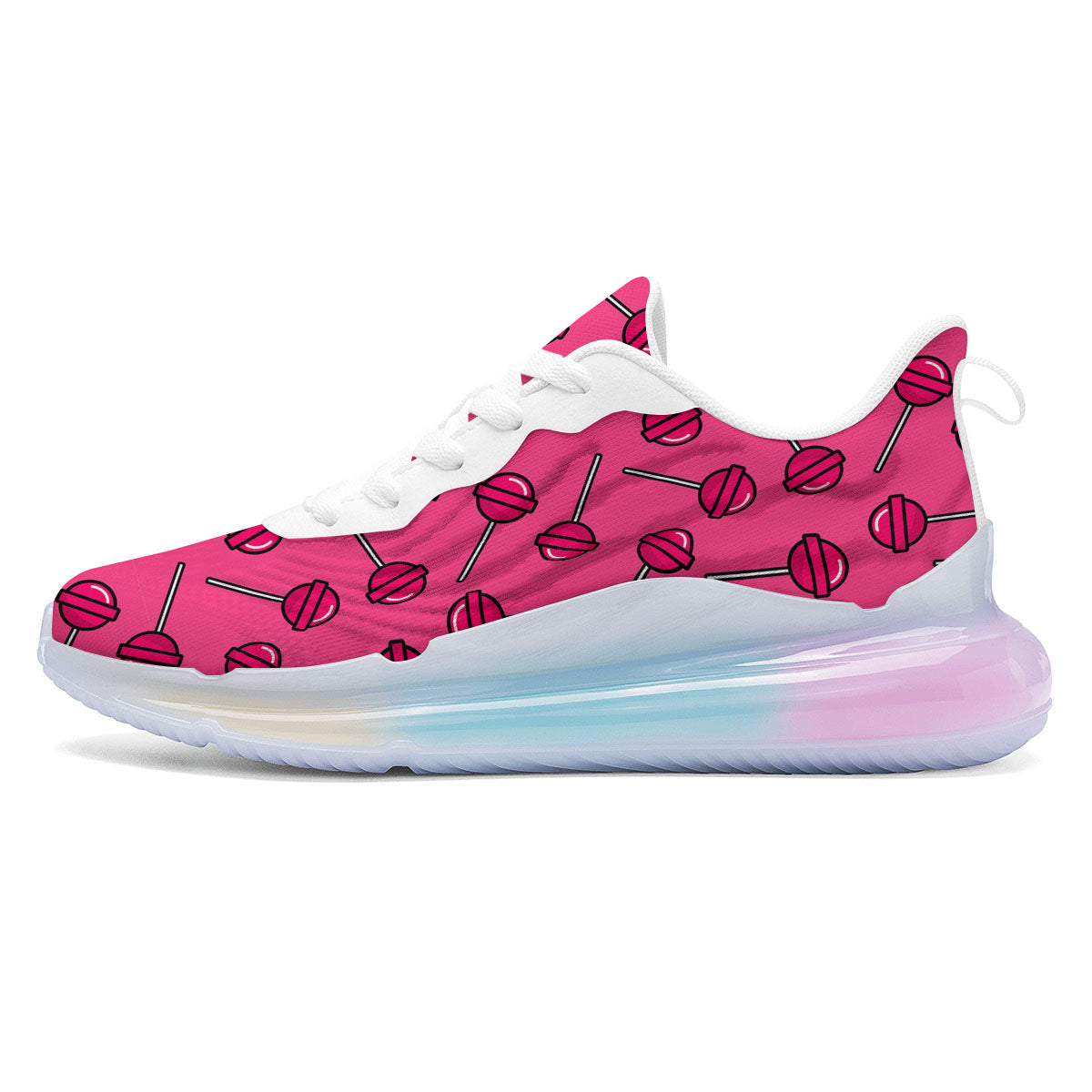 Lollipop Candy Pink Print Pattern Running Sneakers-grizzshop