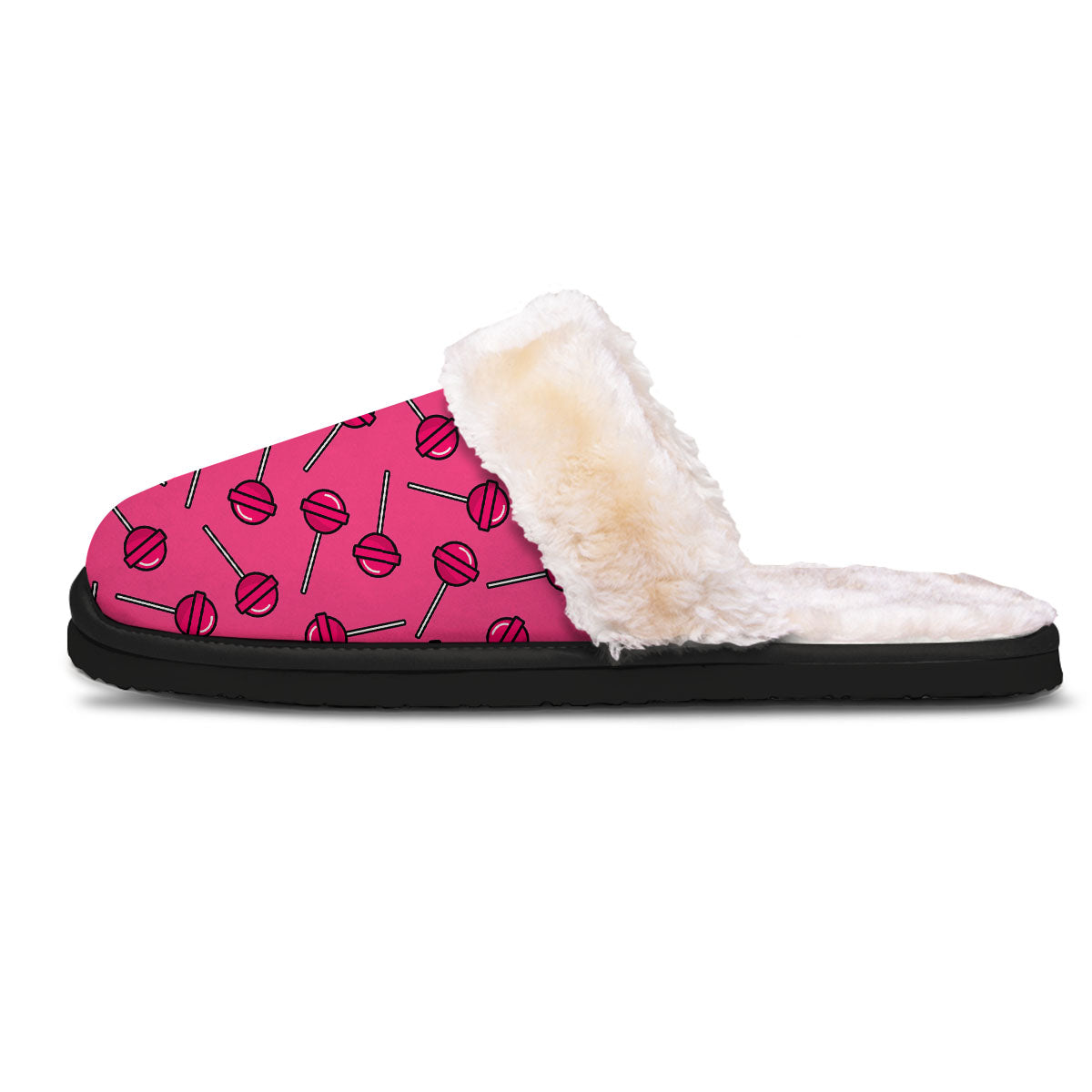 Lollipop Candy Pink Print Pattern Slippers-grizzshop