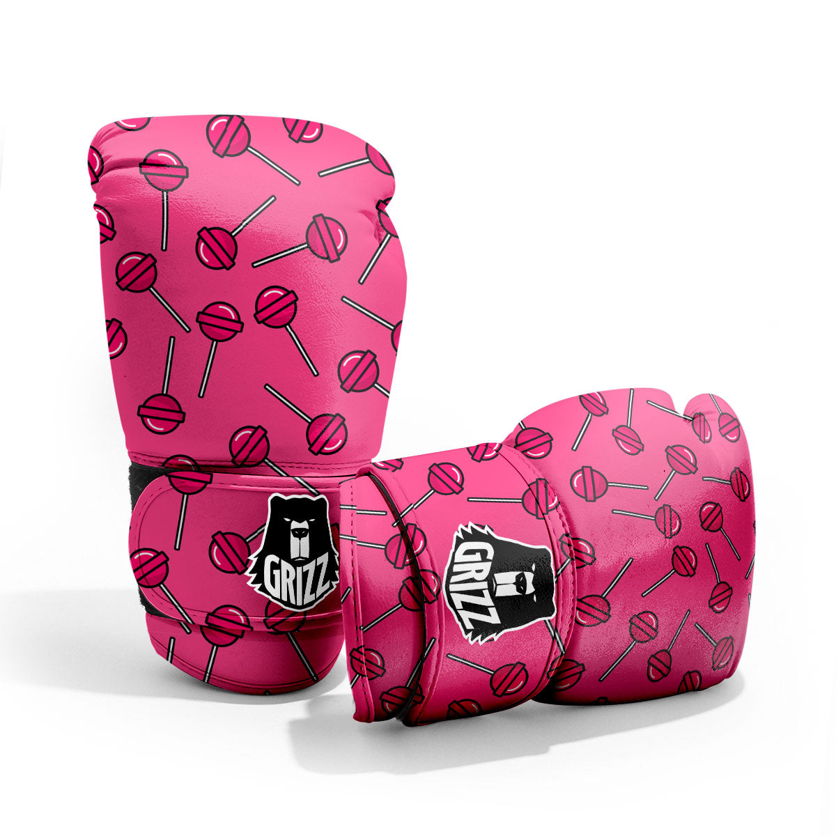 Lollipop Candy Pink Print Pattern Pro Boxing Glove