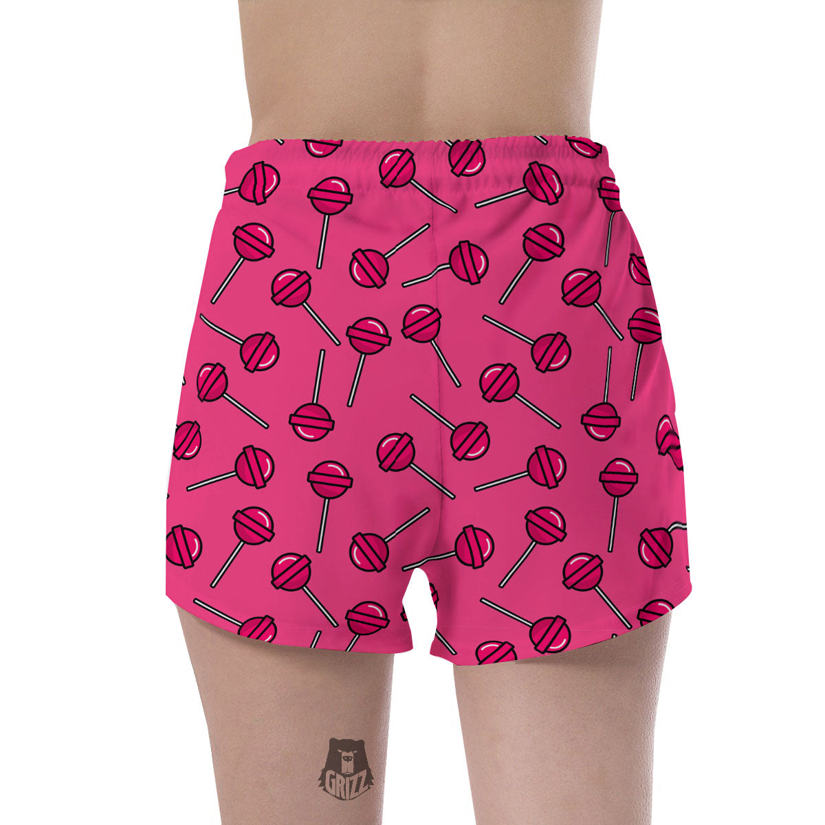 Lollipop Candy Pink Print Pattern Women's Shorts-grizzshop