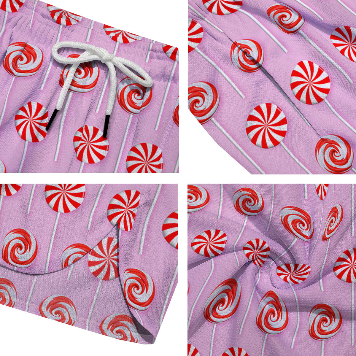 Lollipop Candy Red Print Pattern Men's Running Shorts-grizzshop