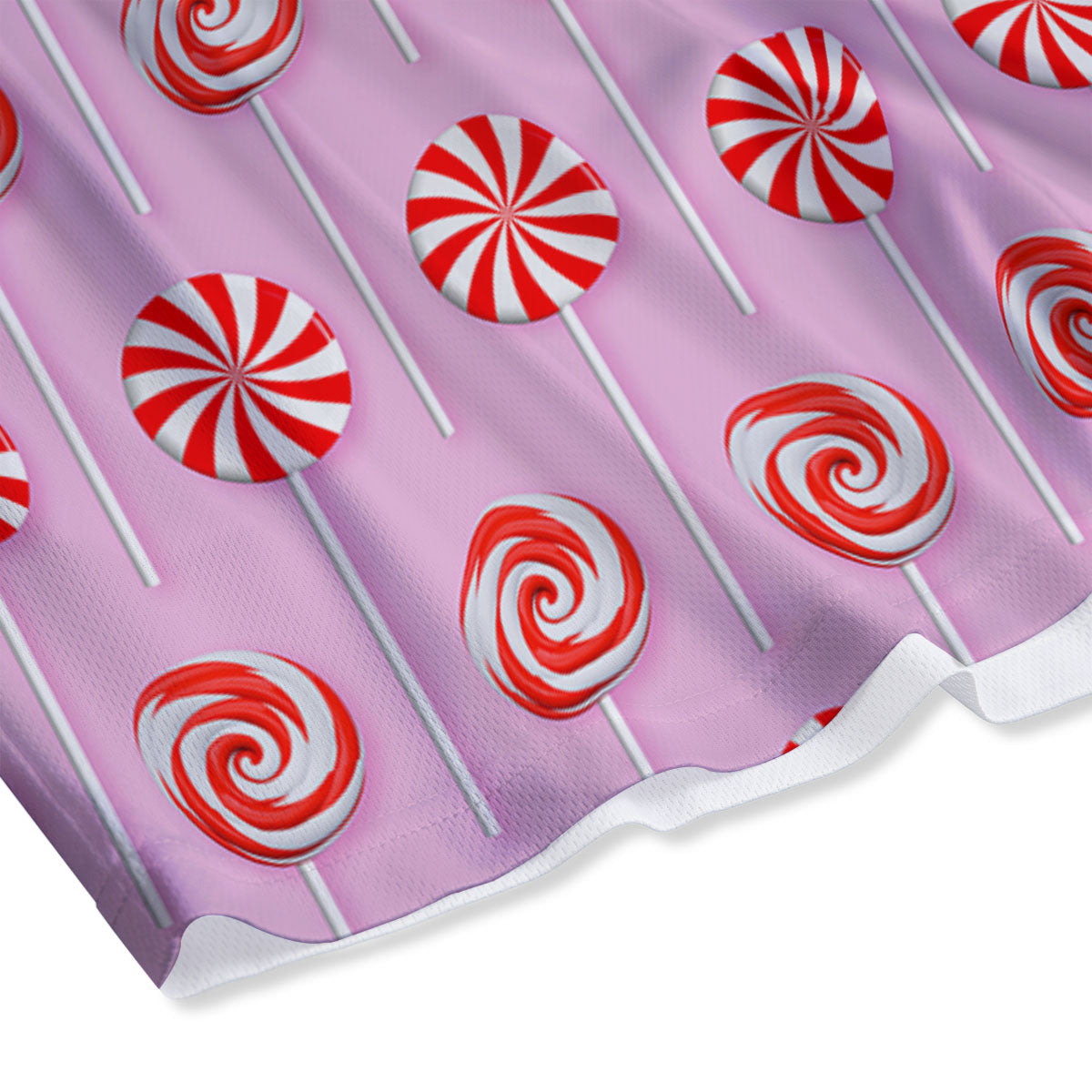Lollipop Candy Red Print Pattern Mesh Shorts