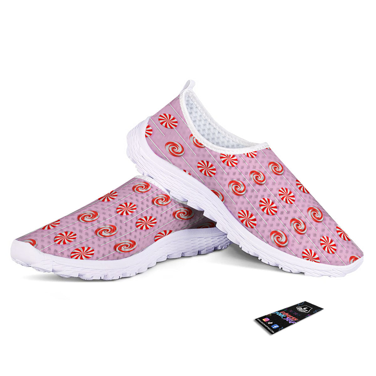 Lollipop Candy Red Print Pattern Nurse Shoes-grizzshop
