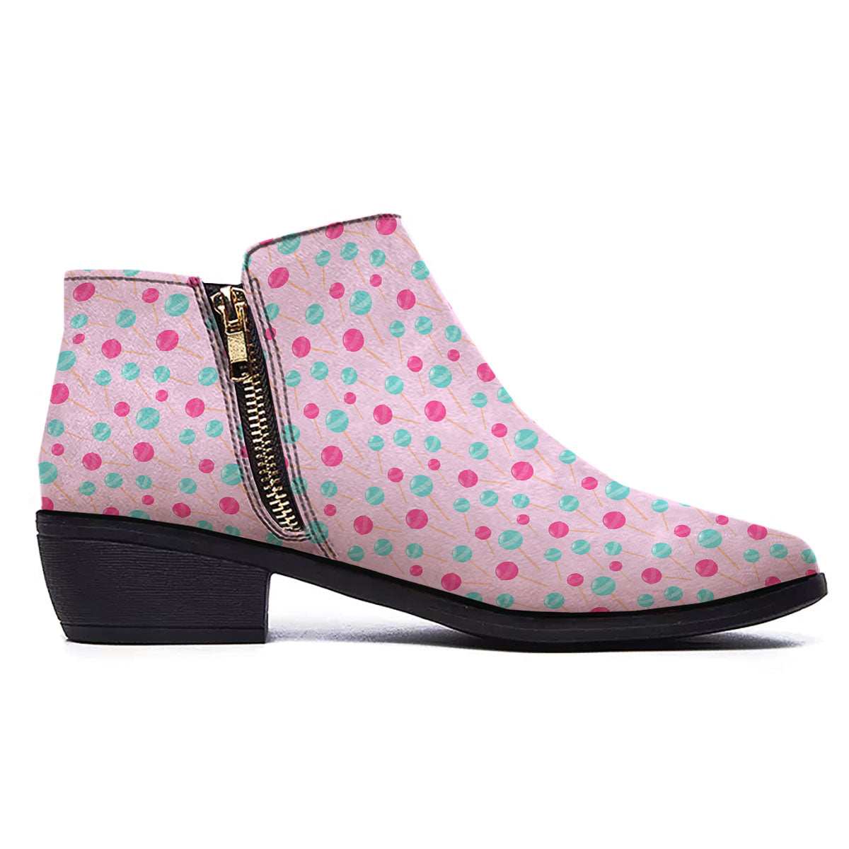 Lollipop Cartoon Print Pattern Ankle Boots-grizzshop