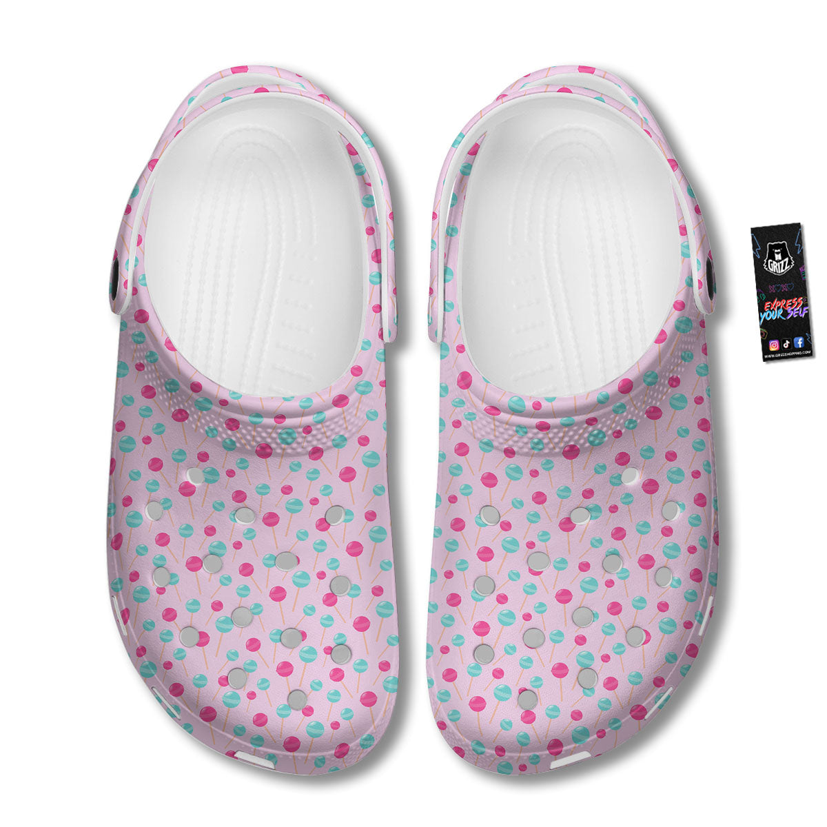 Lollipop Cartoon Print Pattern Clog-grizzshop