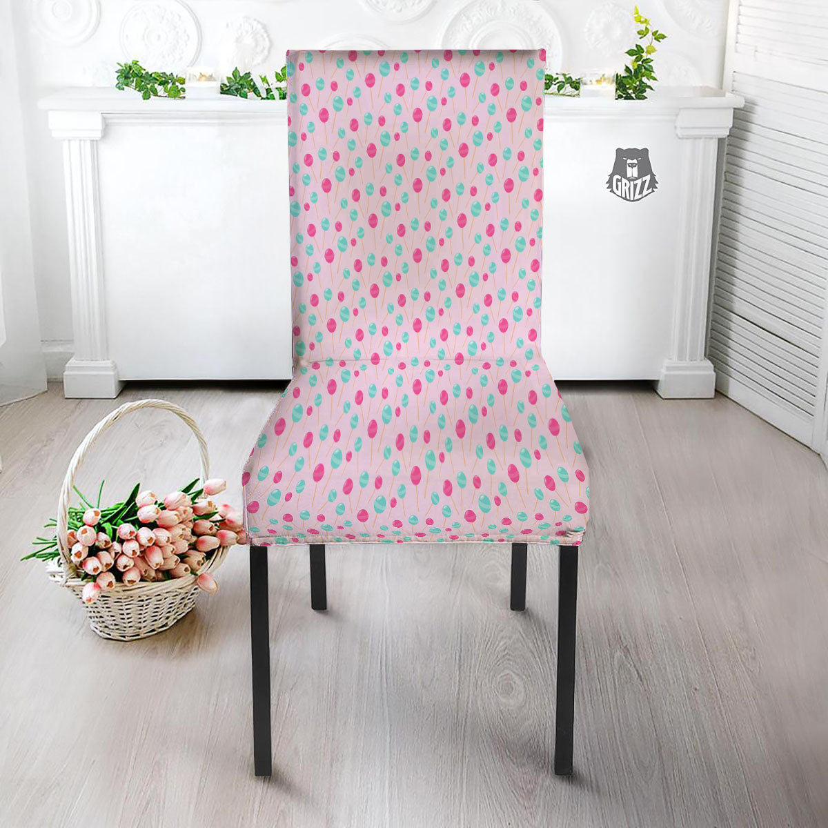 Lollipop Cartoon Print Pattern Dining Chair Slipcover-grizzshop