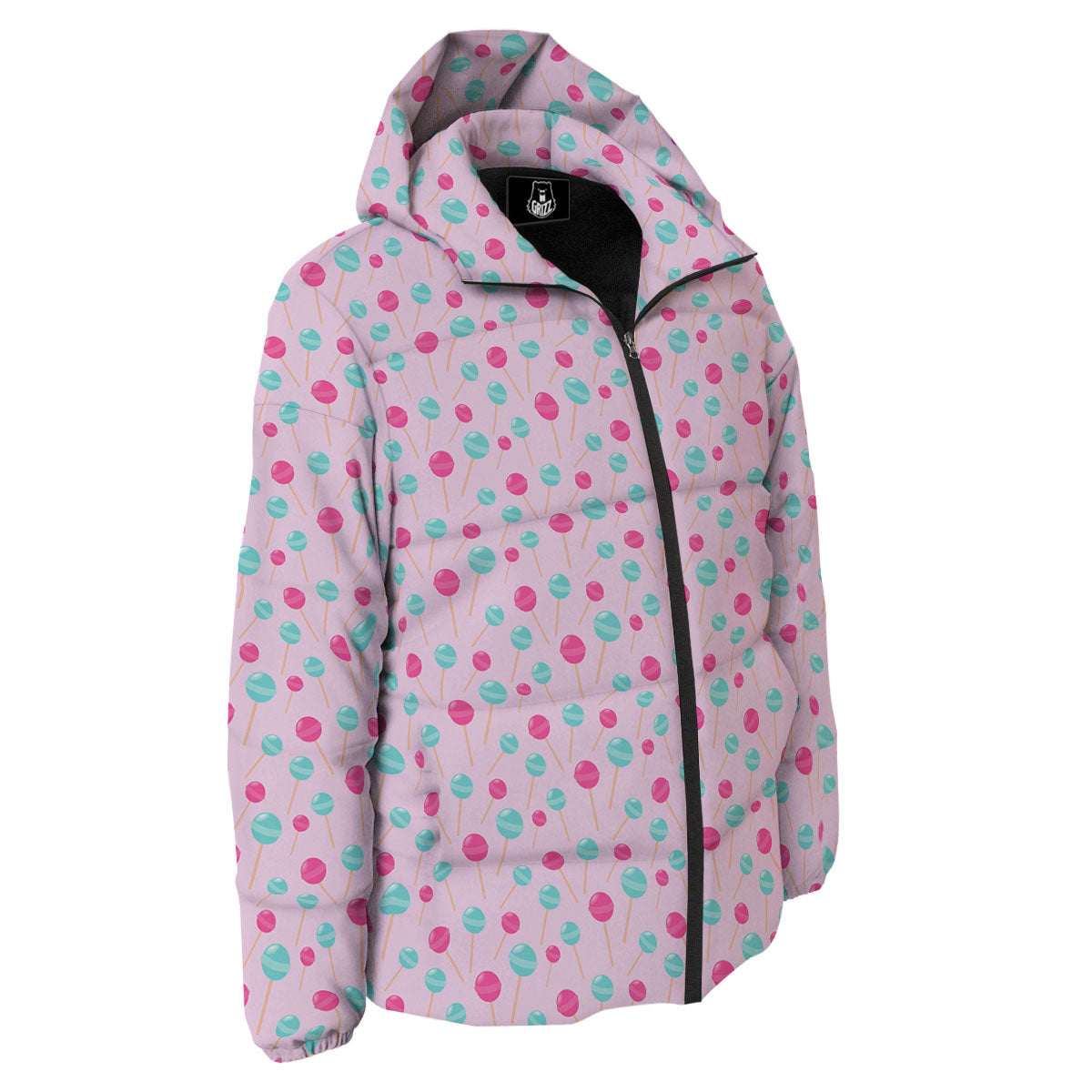 Lollipop Cartoon Print Pattern Down Jacket-grizzshop