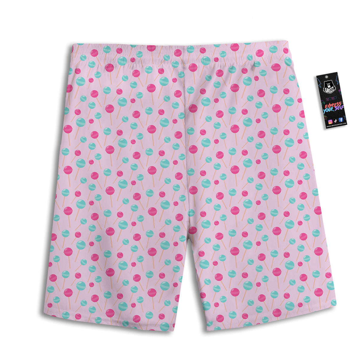 Lollipop Cartoon Print Pattern Men's Athletic Shorts