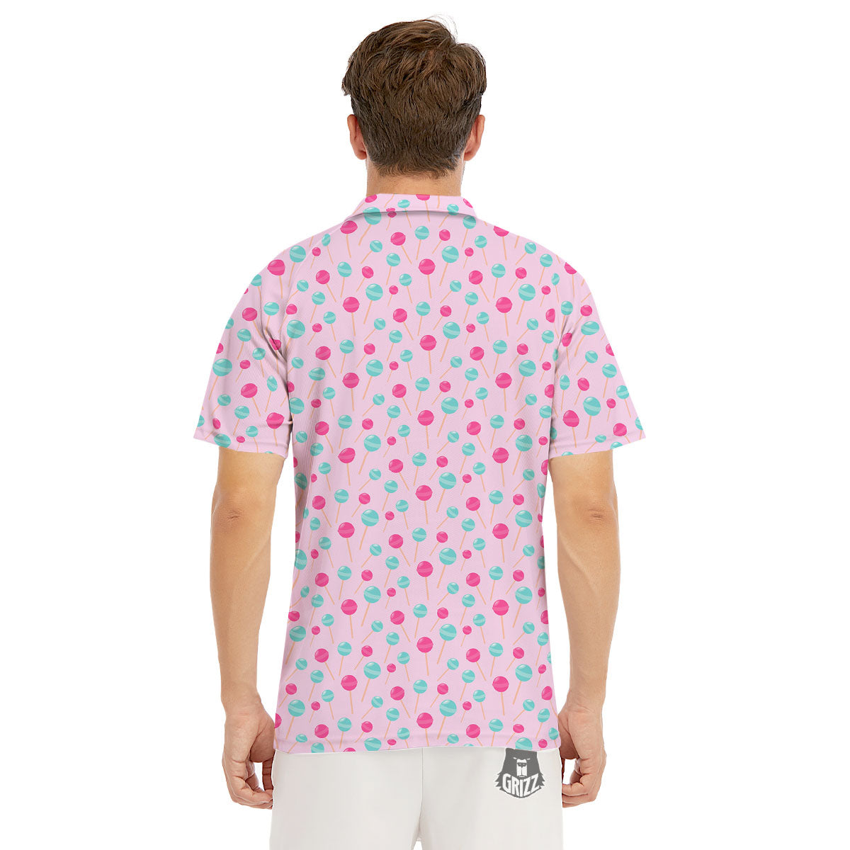 Lollipop Cartoon Print Pattern Men's Golf Shirts-grizzshop
