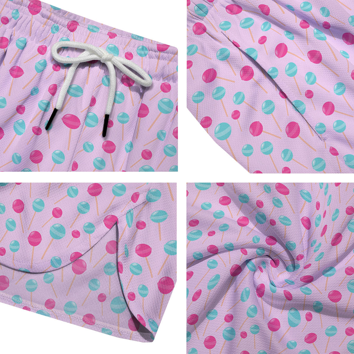 Lollipop Cartoon Print Pattern Men's Running Shorts-grizzshop