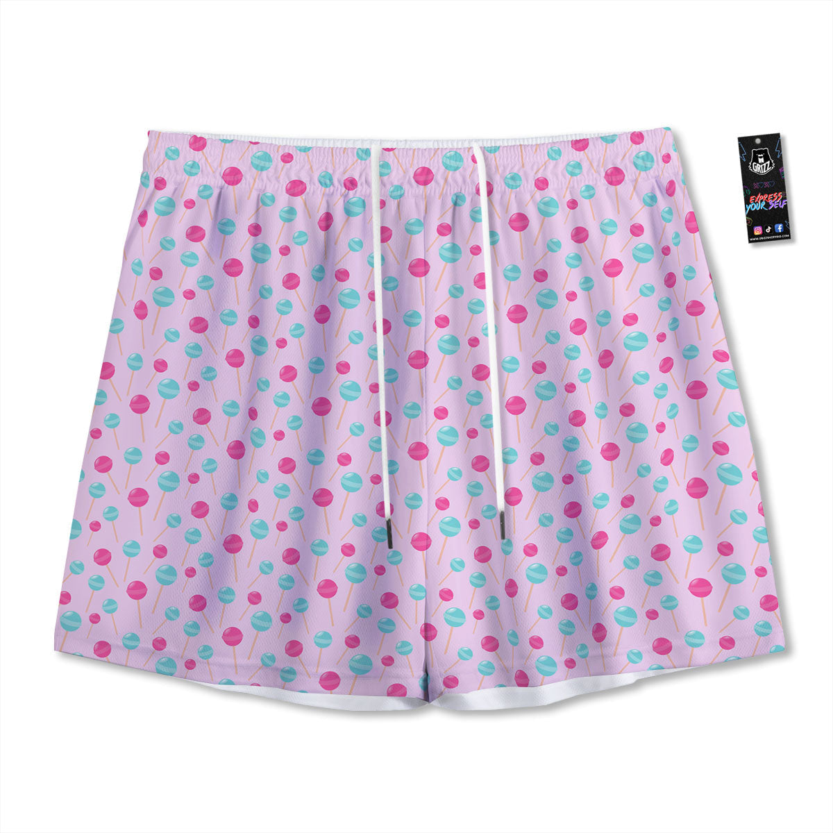 Kimono Floral Print Pattern Mesh Shorts