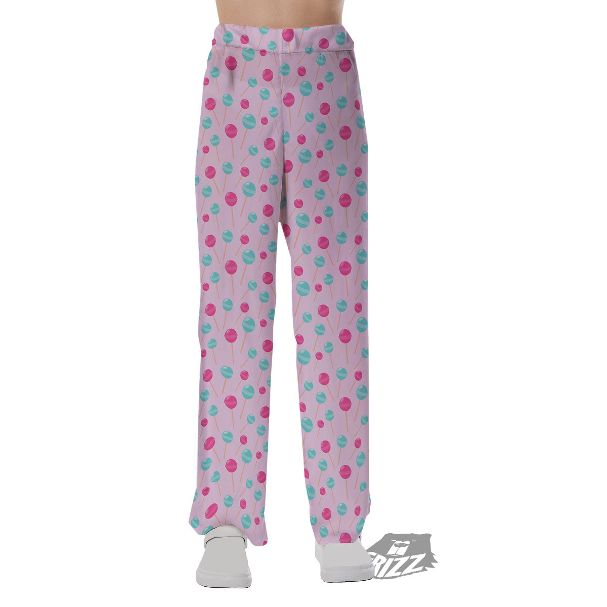 Lollipop Cartoon Print Pattern Pajama Pants-grizzshop