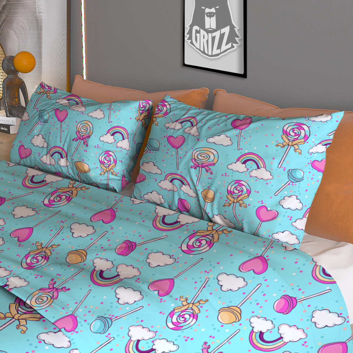 Lollipop Cute Print Pattern Duvet Cover Bedding Set