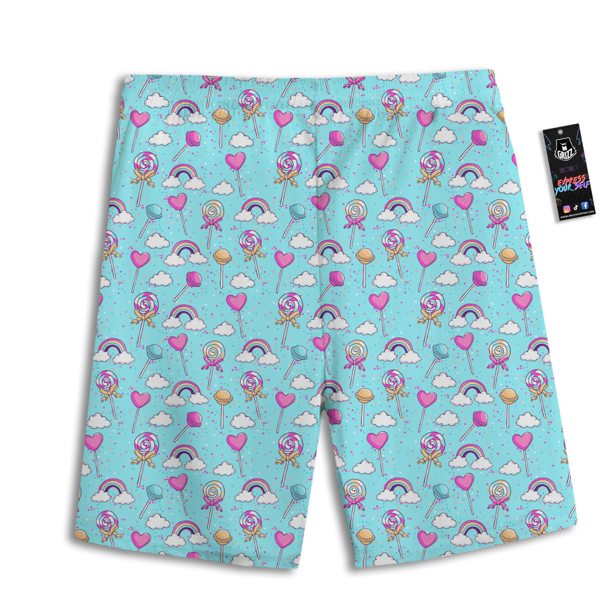 Ocean Wave Japanese Print Pattern Men's Athletic Shorts