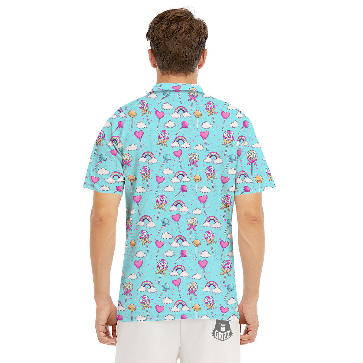 Lollipop Cute Print Pattern Men's Golf Shirts-grizzshop